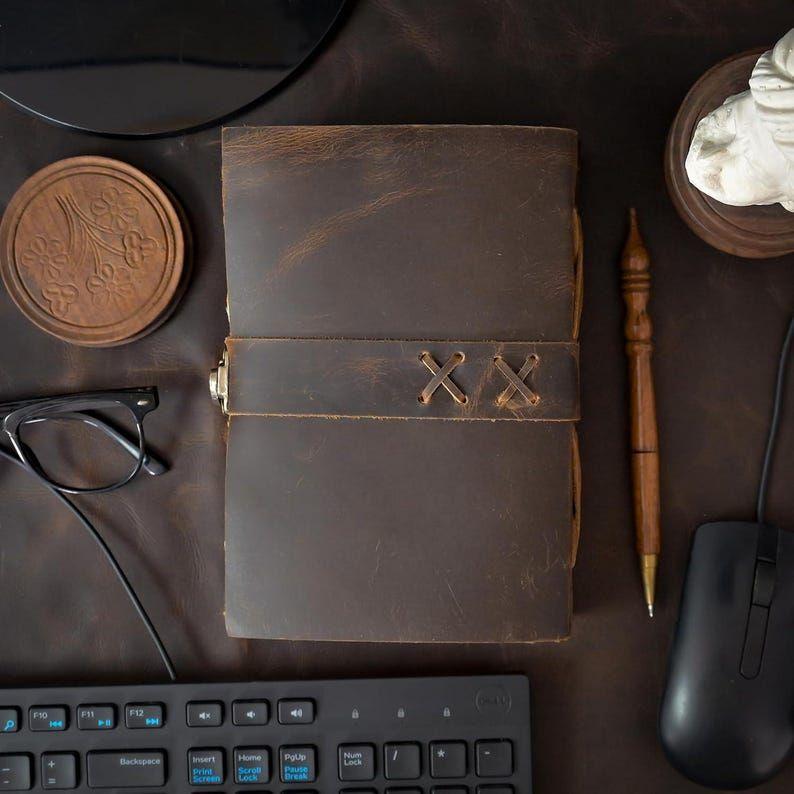 Vintage Leather Journal: Blank Book of Shadows with Deckle Edge Paper