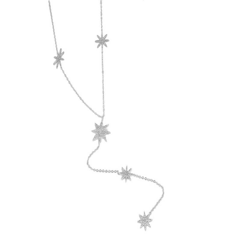 Stylish Meteors Inspired Long Necklace Sophisticated Long Necklace With Meteors And Crosses Details Neck Chain Accessory