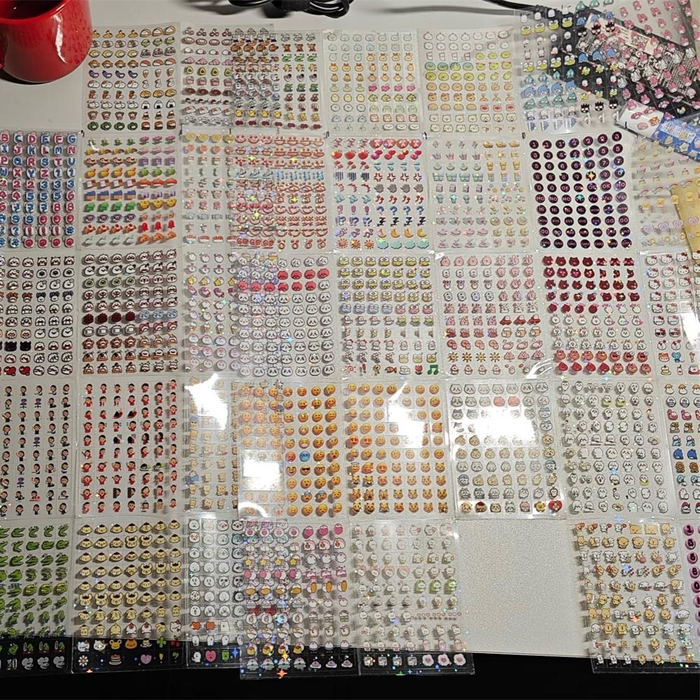 25Pcs 1750 Stickers MINI Cute emoji Cube Transparent Stickers PET DIY Scrapbooking Decor Sticker Phone Decal Journaling