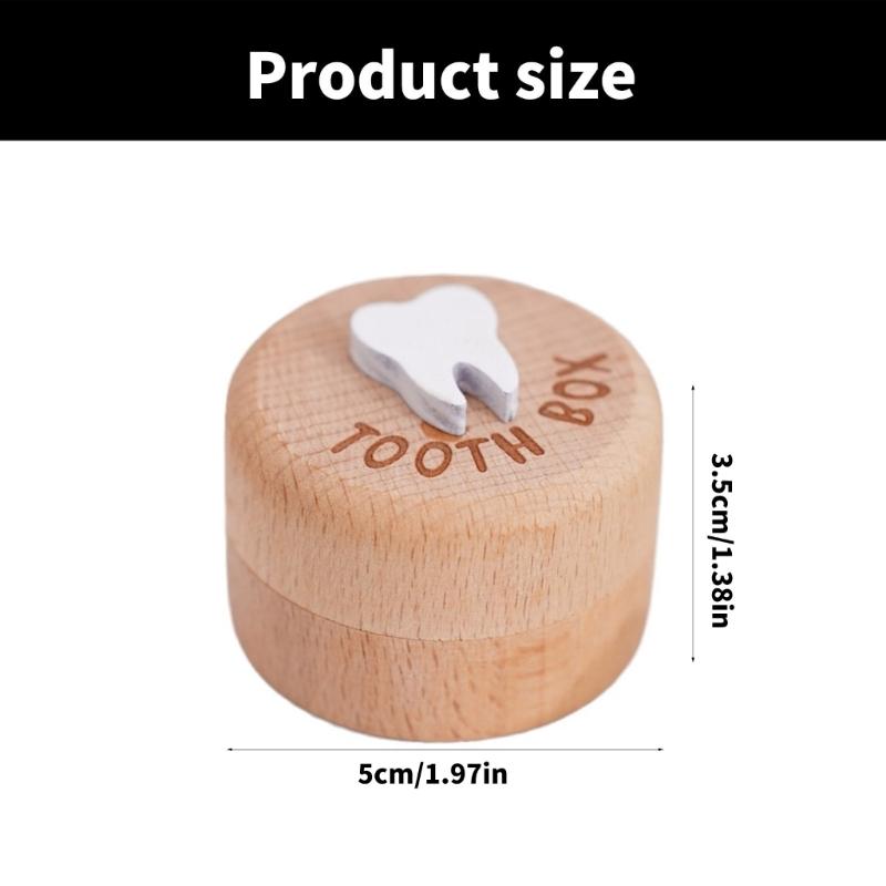 Children's Deciduous Teeth Storage Box Wood Souvenir Organiser Holder Case for Baby Teeth Memories and Infant Growth