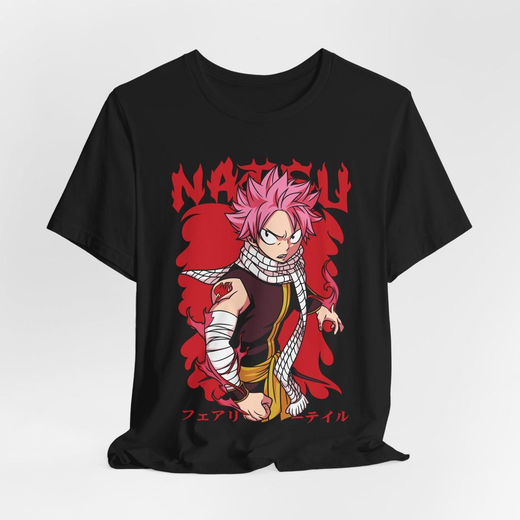 Natsu Dragon Slayer Anime Tee | Fairy Tail Japanese Text