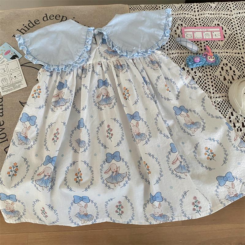 Clearance: No Returns/Exchanges - Girls' Floral Lapel Dress, Resort Style, Fresh Princess Design