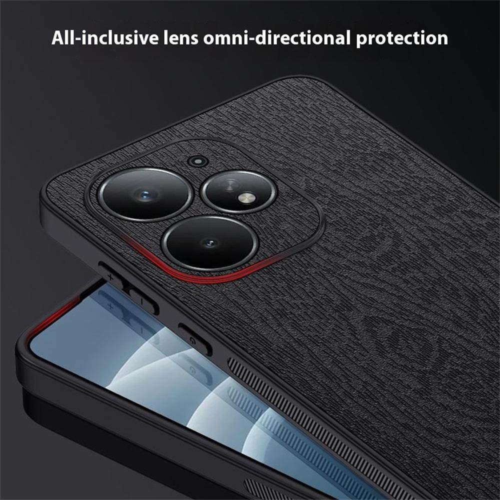 For Realme Neo7 Turbo 5G Case Wood Texture PU Leather Coated PC TPU Phone Cover