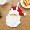 3Pcs Christmas Santa Cloth Tableware Covers Colorful Tableware Cover Party Decoration Gift Christmas Decoration