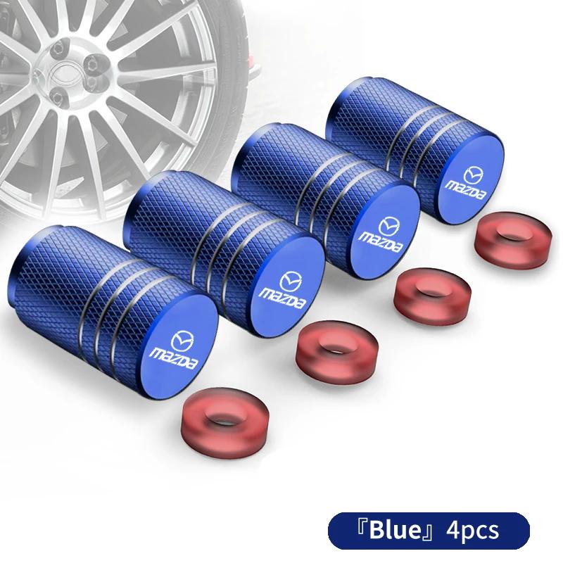 

2025 Hot 4pcs Car Tyre Valve Caps Aluminium Alloy Tire Valve Dust Protection Cover For Mazda 3 6 5 Axela Atenza Demio CX3 CX5 MX