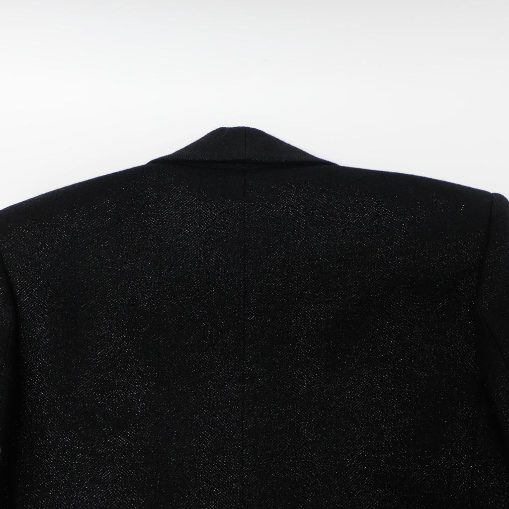 Saint Laurent Paris Black 552518 Glitter Wool Jacket Jacket 38 blackUsed