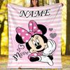 Customizable Minnie Throw Blanket – Personalized Name, All-Season Cozy Snug Blanket, Machine Washable, Personalized Blanket