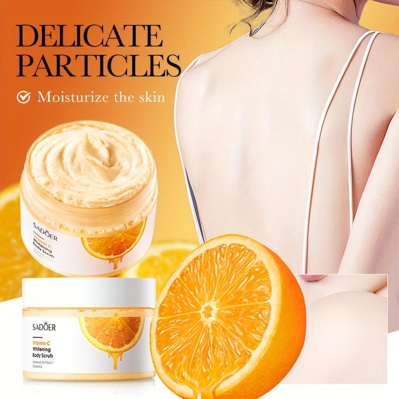 Orange Vitamin C Body Scrub Deep Cleansing Brightening Moisturizing Anti Wrinkle Exfoliating Cream Arm Leg Back Scrub Body Lotion Skin Care