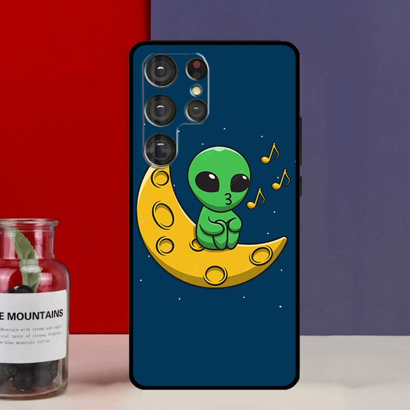 Aesthetics Cute Cartoon Alien Funda Case For Samsung Galaxy S25 Ultra S9 S10 S20 S21 FE S22 S23 Plus S24 Ultra Phone Cover