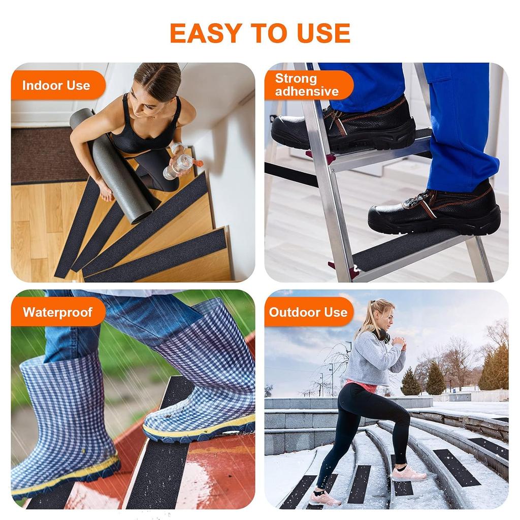 Anti Slip Tape, Heavy Duty Grip Tape Outdoor Waterproof, High Adhesive Traction Safety Tape for Stairs, Tread Steps,Skateboards