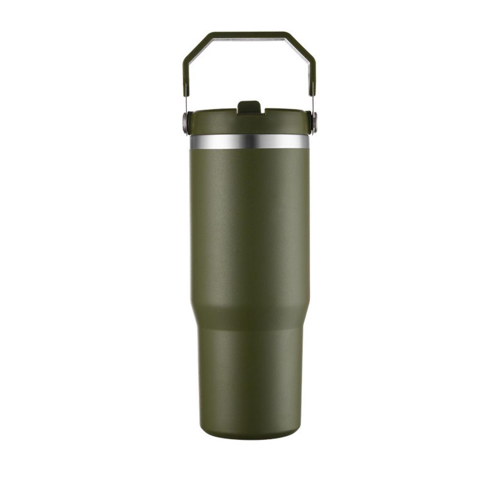 Leakproof Insulated Cup 30oz Large Capacity Water Bottle with Handle/Straw Colorful Tumbler Gift for Travel Car Office Workout