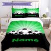 3pcs Custom Name Soccer Bedding Set Duvet Cover Closure Includes 1 Duvet Cover & 2 Pillowcases, Soft and Comfortable for All Seasons.