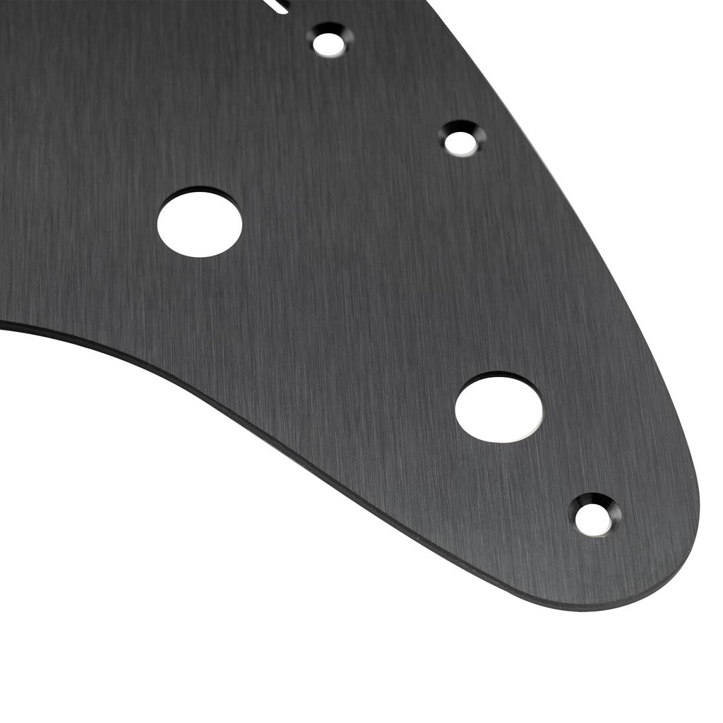 Musiclily Ultra 11-Hole SSS Stratocaster Pickguard, Anodized Aluminum, Black, for Fender American/Mexico Strat Electric Guitars