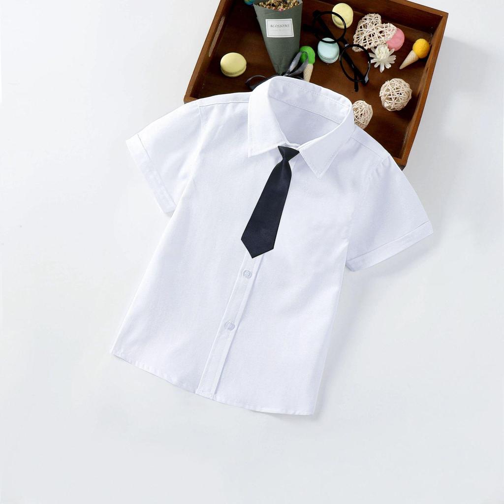 Baby Boys' White Short-Sleeve Performance Summer Shirt