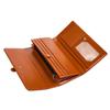 Pure Leather Three Fold Women's Wallet, Long Buckle Leather Bag, Genuine Leather Multi Card Large Capacity Wallet, Women's Wallet, Leather Wallet