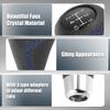 uxcell Black Universal 5-Speed PU Leather Manual Stick Shift Knob Auto Car Gear Lever Shifter with Hole Blue Stitching