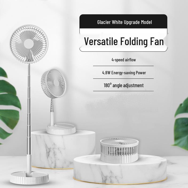 USB Rechargeable Silent Portable Fan: Retractable, Foldable, Floor & Desktop Use USB Plug-in