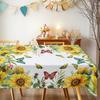 Sunflower Butterfly Rectangle Tablecloth for Table Decor Kitchen Dining Waterproof Reusable Tablecloths for Table Wedding Party
