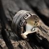 Adjustable Sterling Feather Ring Men Women Boho Vintage Geometric Jewelry Handmade Tribal Inspired Band