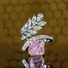 Elegante Anel de Flor de Gelo Radiante com Diamante Amarelo - Joia de Nicho de Alta Gama