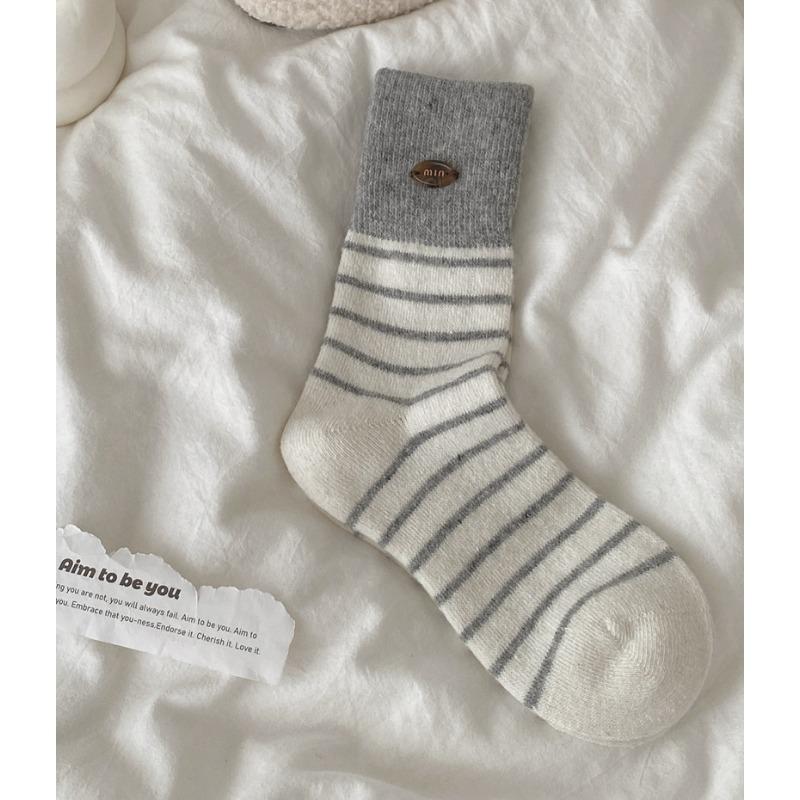 

Осень и Зима Женские Зимние Утепленные Бесшовные Полосатые Лоскутные Теплые Носки до середины икры Женские Носки Носки с отворотом