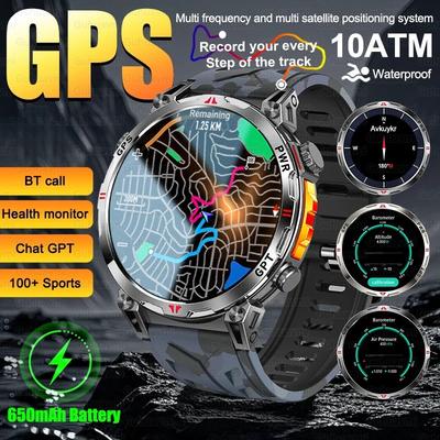 2026 Nowy Wojskowy Sportowy Smartwatch GPS Wbudowany Kompas GPS Wodoodporność 10ATM Ekran 1,56" AMOLED Połączenie Bluetooth Smartwatch Męski