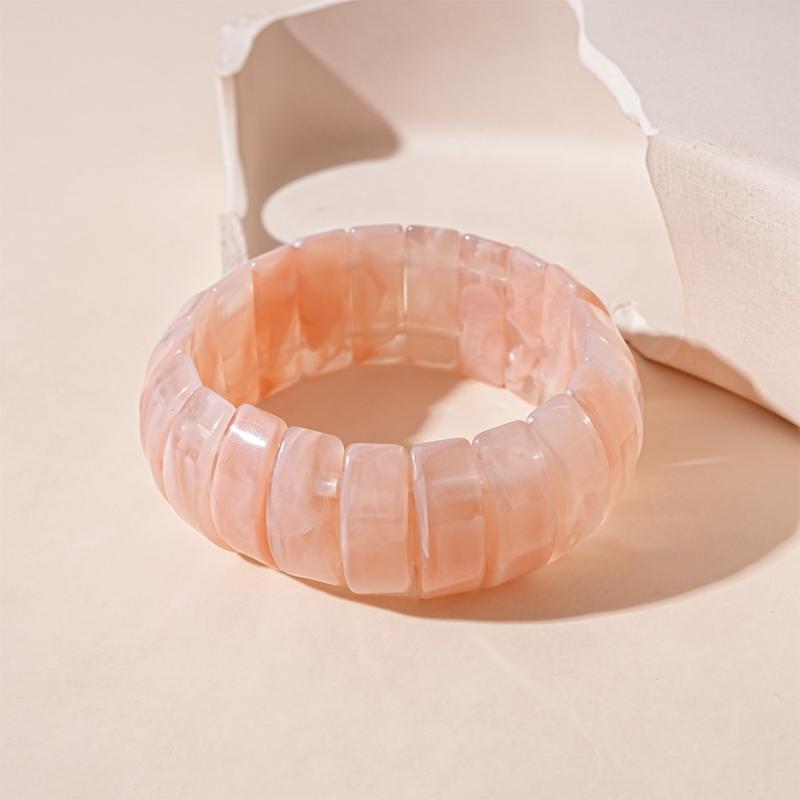 Vintage Acrylic Bamboo Beads Bracelet For Women Multi Color Stretchy Resin Girls Charm Couple Bangles Gift Men Jewelry