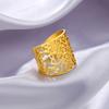 Vintage Filigree Flower Ring Women Open Adjustable Stainless Steel Aesthetic Rings Jewelry Wedding Engagement Gift