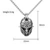 Spartan Helmet Skull Pendant Necklace Stainless Steel Gothic Punk Jewelry Halloween Gift for Men Women Adjustable Biker Chain