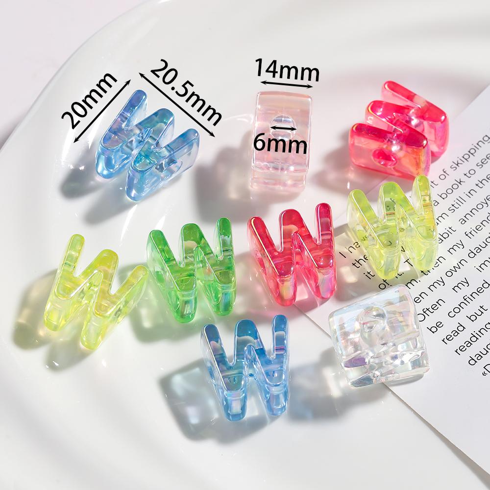 5pcs Transparent Acrylic Letter Beads Random Mixed A-Z Alphabet Spacer Beads for DIY Bracelet Necklace Jewelry Making Findings