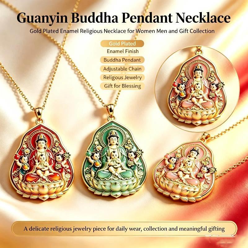 Guanyin Lion Dance Jade Rabbit Mandarin Ducks Pendant Necklace Chinese Modern Aesthetic Jewelry Fashion Gift