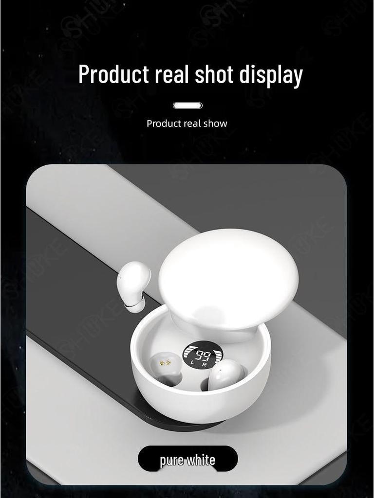 SK26 Slider Bluetooth Earphones: Ultra-Small TWS In-Ear Sleep Buds, New Type 5.4
