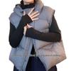 Women's High-Quality Lightweight Hooded Goose Down Puffer Vest - Short, Fluffy Outerwear for Autumn/Winter