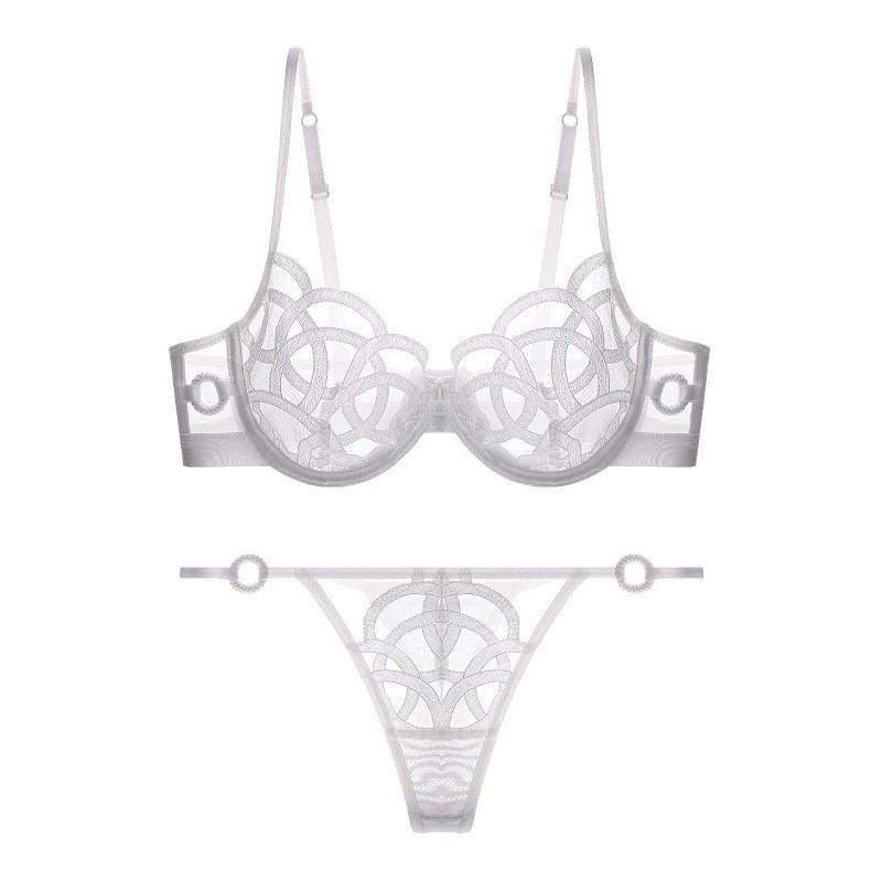 French Lace Lingerie Set: Ultra-Thin, Supportive Bra for Plus and Petite Sizes