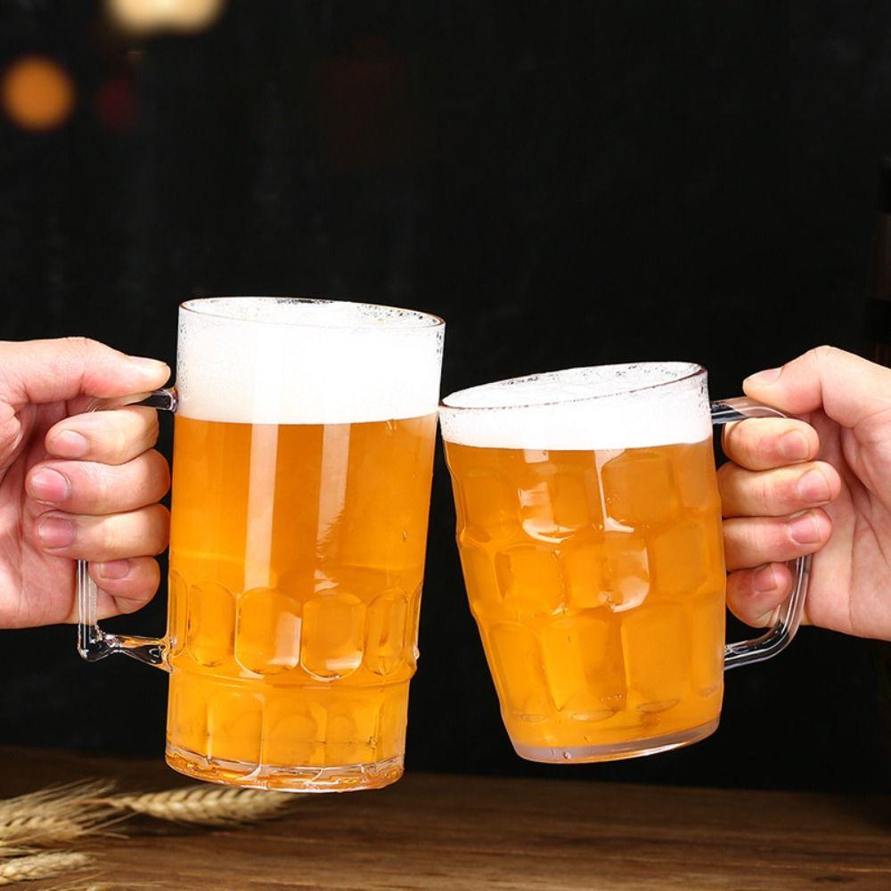 Imitation Glass Beer Mug Transparent Drinking Cup Durable Water Tumbler Restaurant
