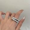 Punk Silver Color Geometric Rings For Women Minimalist Metal Irregular Line Open Ring Statement Jewelry Party Christmas Gifts