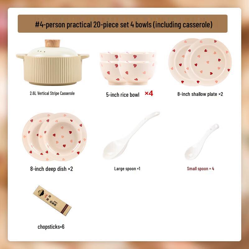 Moden Lanka Cream Style 43-Piece Ceramic Dinnerware Set