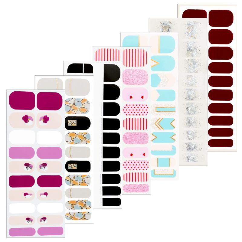 Korean Nail Polish Film Nail Patch UV Printing Solid Color Waterproof Nail Patch Manicure Patch
