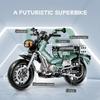 Non-Toxic New 1:8 Technical Motorcycle Model Building Blocks Kit Moc Creative Construction Bricks Toys For Kids Christmas Birthday Gifts