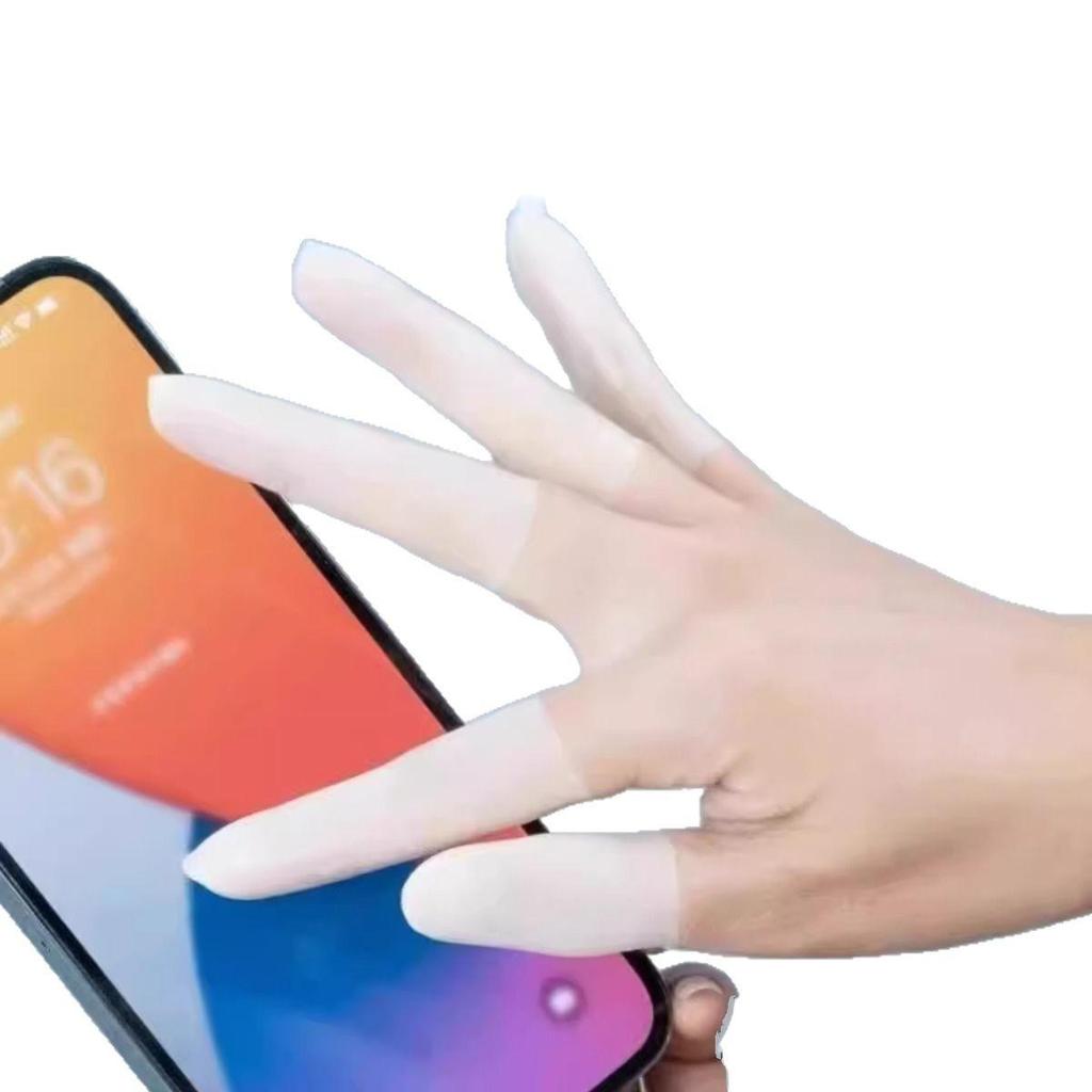 Waterproof Frosted Non-Slip Finger Cots for Nail Art & Microblading - Anti-Cracking & Dust-Free Transparent Sleeves