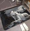 Cool White Wolf Doormat Wildlife Animal Pattern Non Slip Entrance Mat Novelty Floor Rug Wildlife White Wolf Doormat Entrance Mat