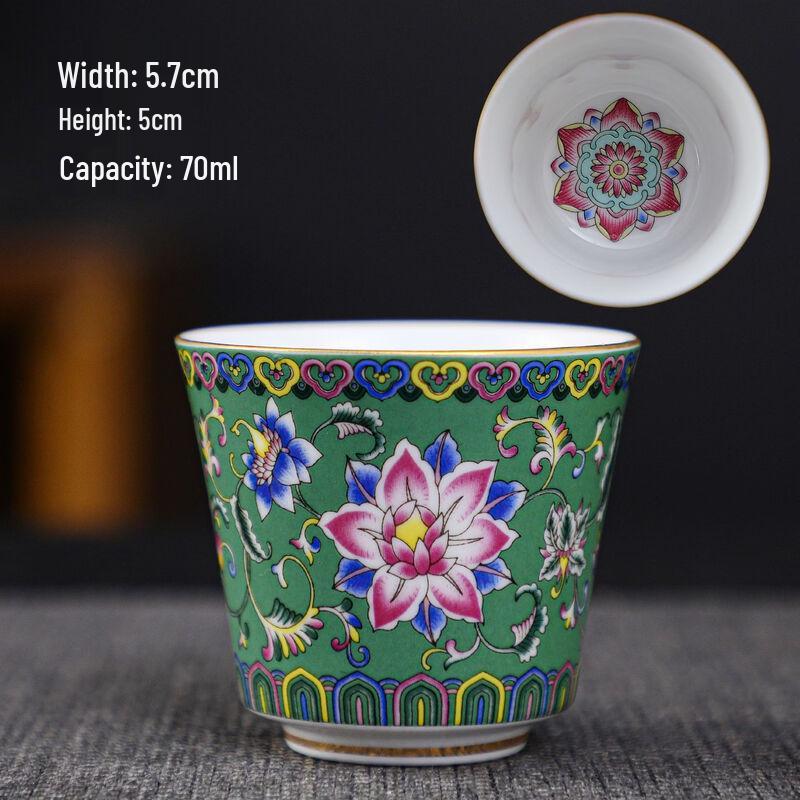 TIBORANG Enamel Ceramic Teacups
