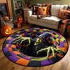 3D Halloween Vortex Terror Skull Circular Carpet Visual Illusion Suspense Carpet Bedroom Living Room Chair Anti Slip Mat Gift