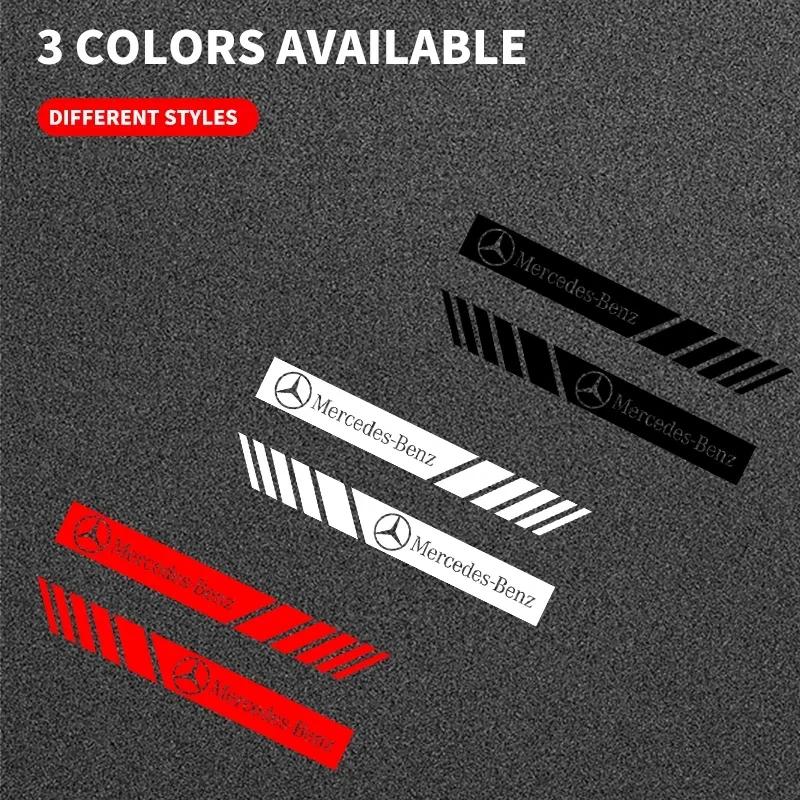 2pcs Car Stripe Stickers Rearview Mirror Reflective Vinyl Decals Decoration For Mercedes Benz AMG W124 W202 W203 W204 W210 W211