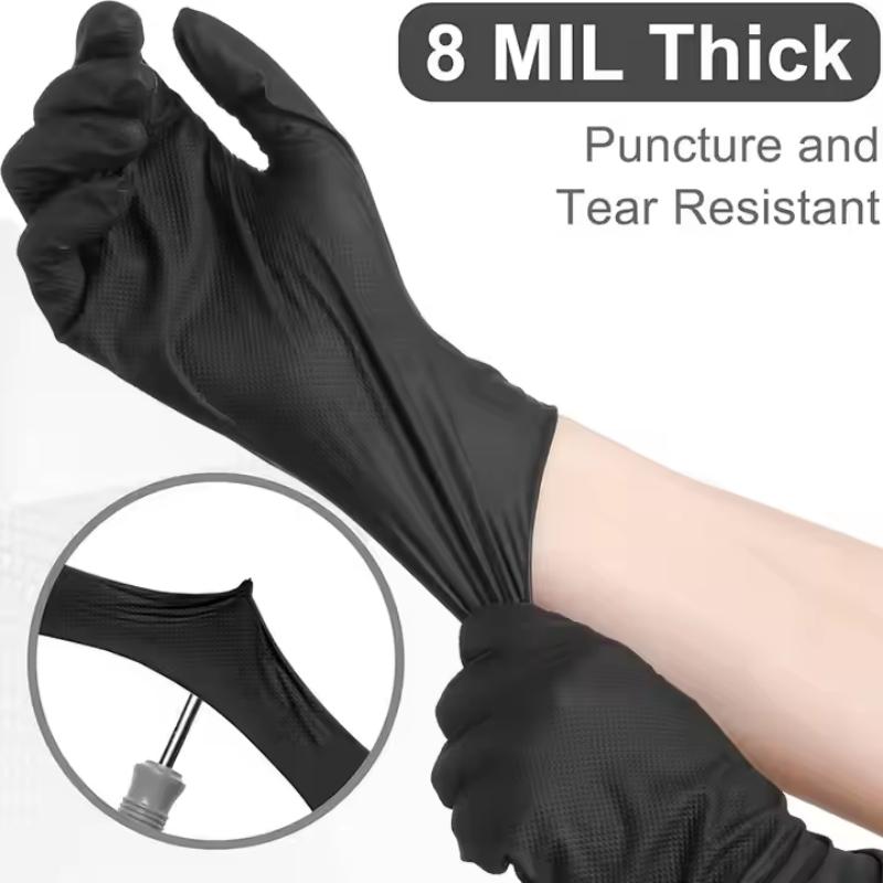 50 STÜCK Nitrilhandschuhe Einweg Schwarz Diamant Waschhandschuhe für Auto Auto Haushalt Reinigung Küche Schönheitssalon Arbeitshandschuhe