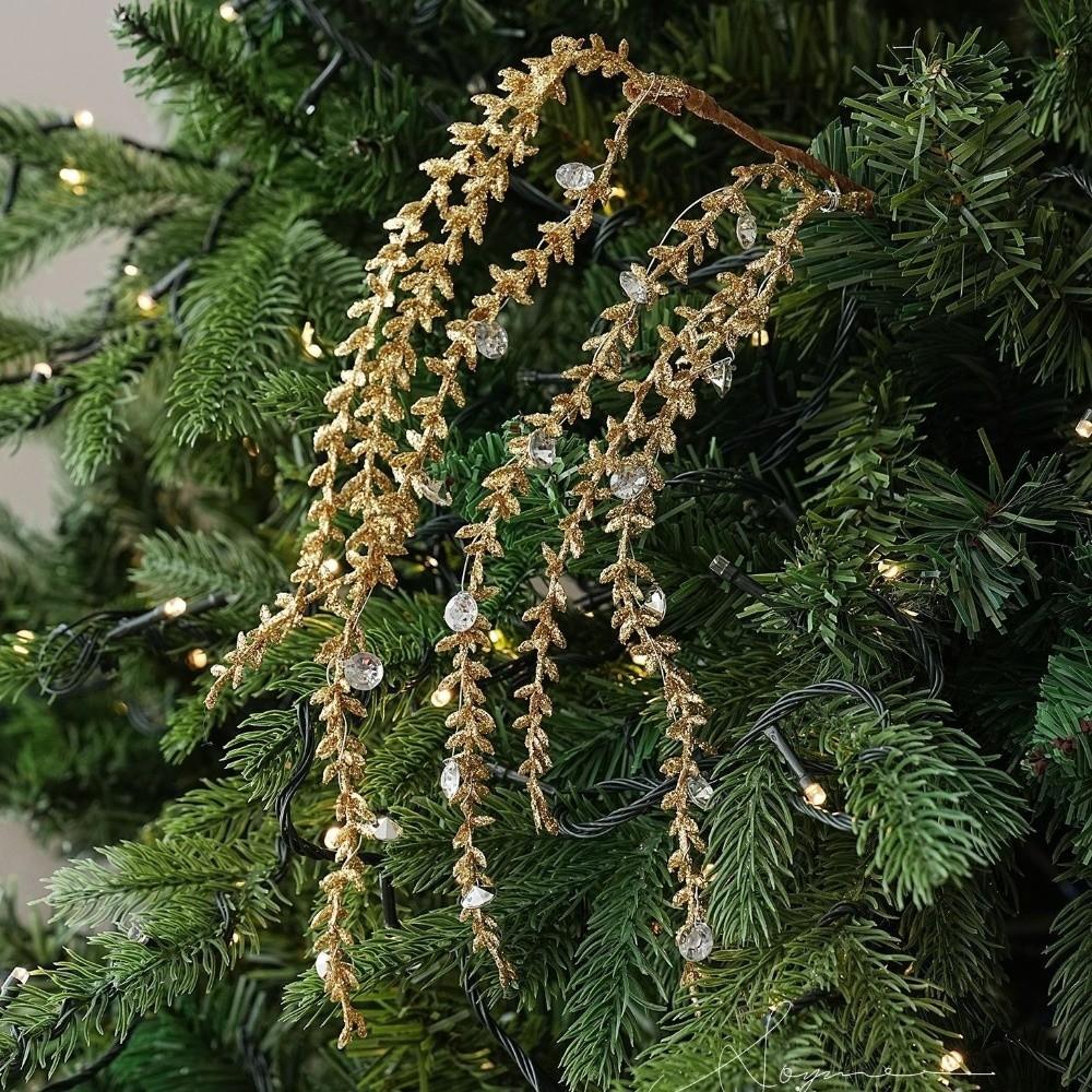 Hanging Vine Shape Christmas Pick Branch Glitter Artificial Xmas Floral Pick Table Centerpiece