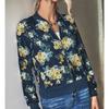Übergröße Damen Herbstmode Bedruckte Rundhalsjacke mit Reißverschluss und langen Ärmeln