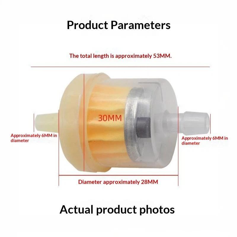5 PCS Motorcycle Gasoline Fuel Filter with Built-in Magnet High Efficiency for ATV Dirt Bike Scooter Universal Use