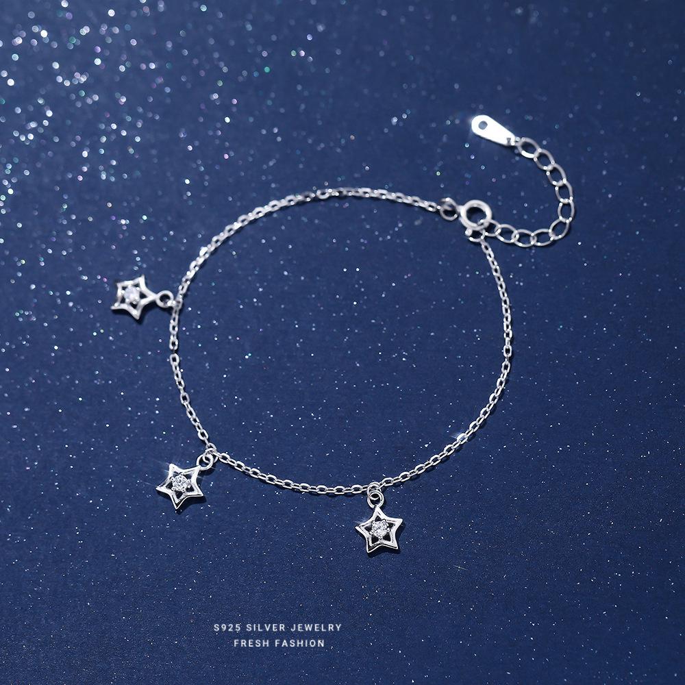 2025 Summer Exquisite Little Star Women's Bracelet - S925 Sterling Silver Tassel, Hollow Design, Fresh Jewelry