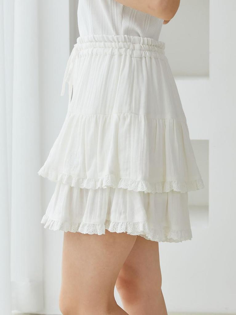 Gelato Pique Gauze Tiered Shorts PWFP245265 BLU Women's